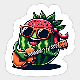 Melon Playing Guitar Sticker